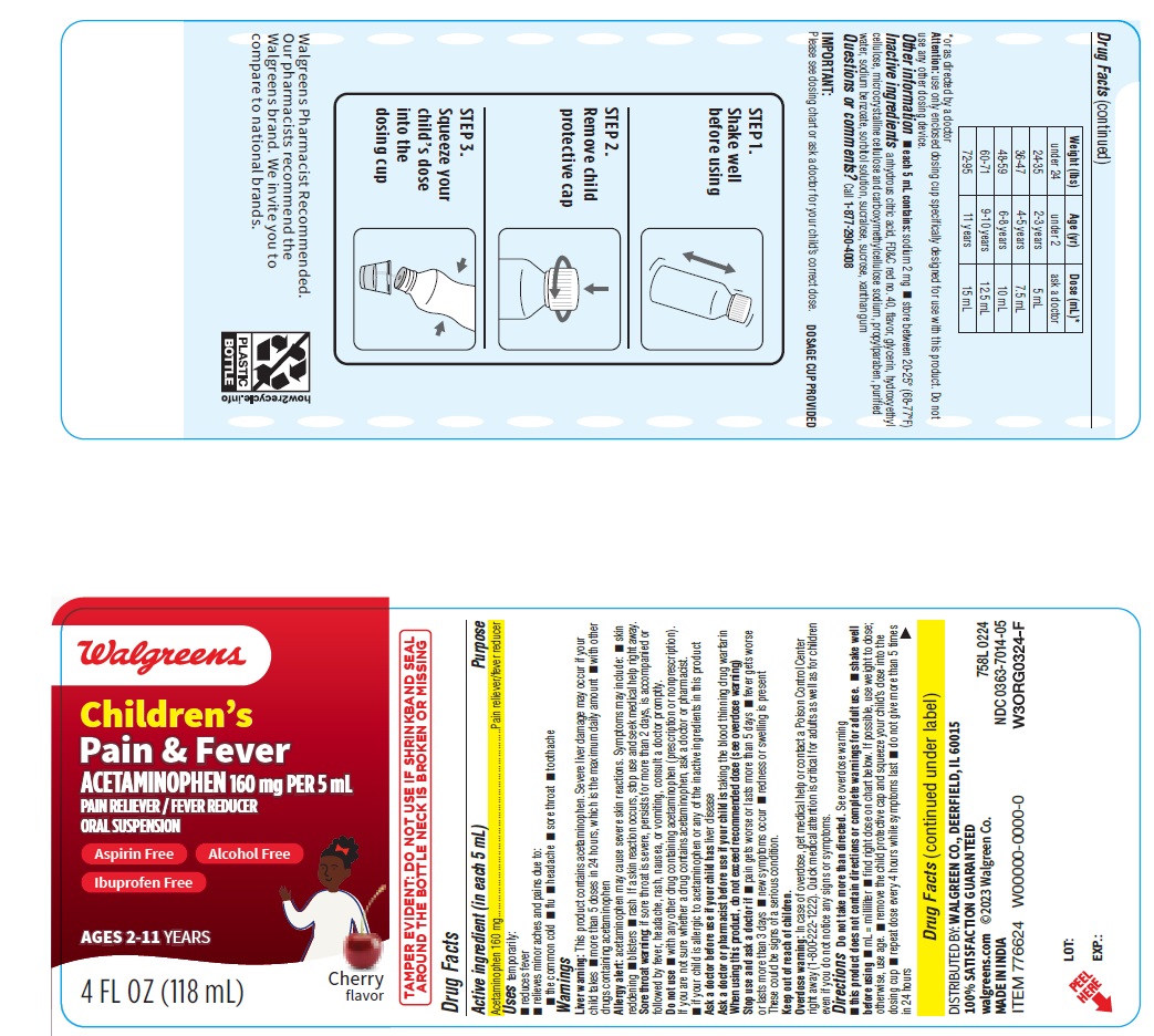 Pill image for Walgreens Acetaminophen 160 Mg Liquid Suspension – Children’s Cherry Flavor