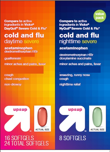 Pill image for 763t Target Daytime Nighttime Severe Cold And Flu Softgels