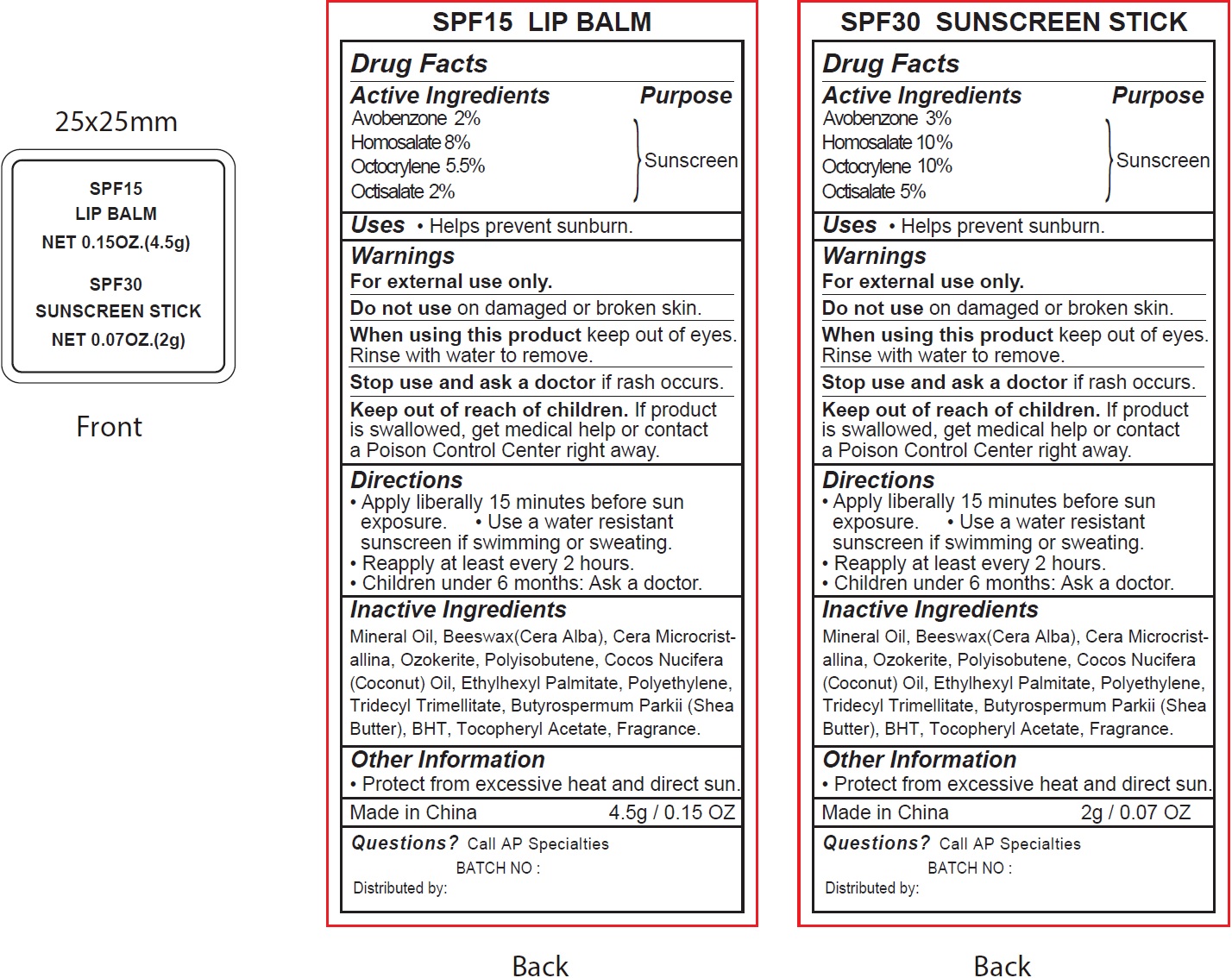 Pill image for Spf 15 Lip Balm And Spf 30sunscreen Stick