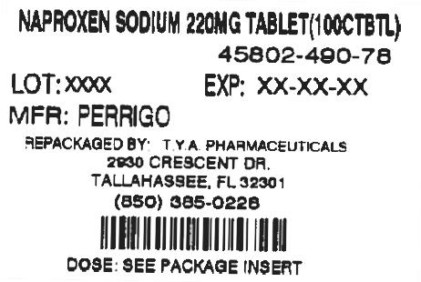 Pill image for Perrigo Naproxen Sodium Tablets 220 Mg Drug Facts