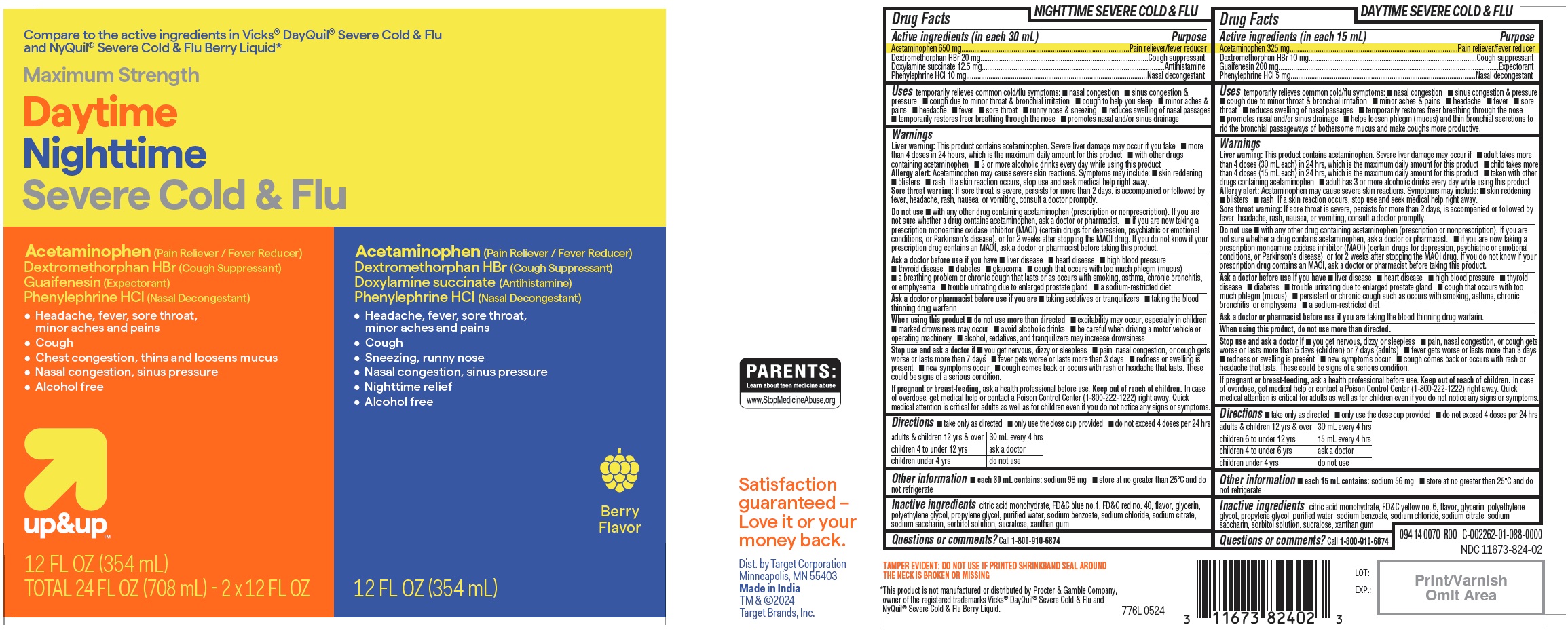 Pill image for Target Daytime Severe And Nighttime Severe Cold And Flu Berry