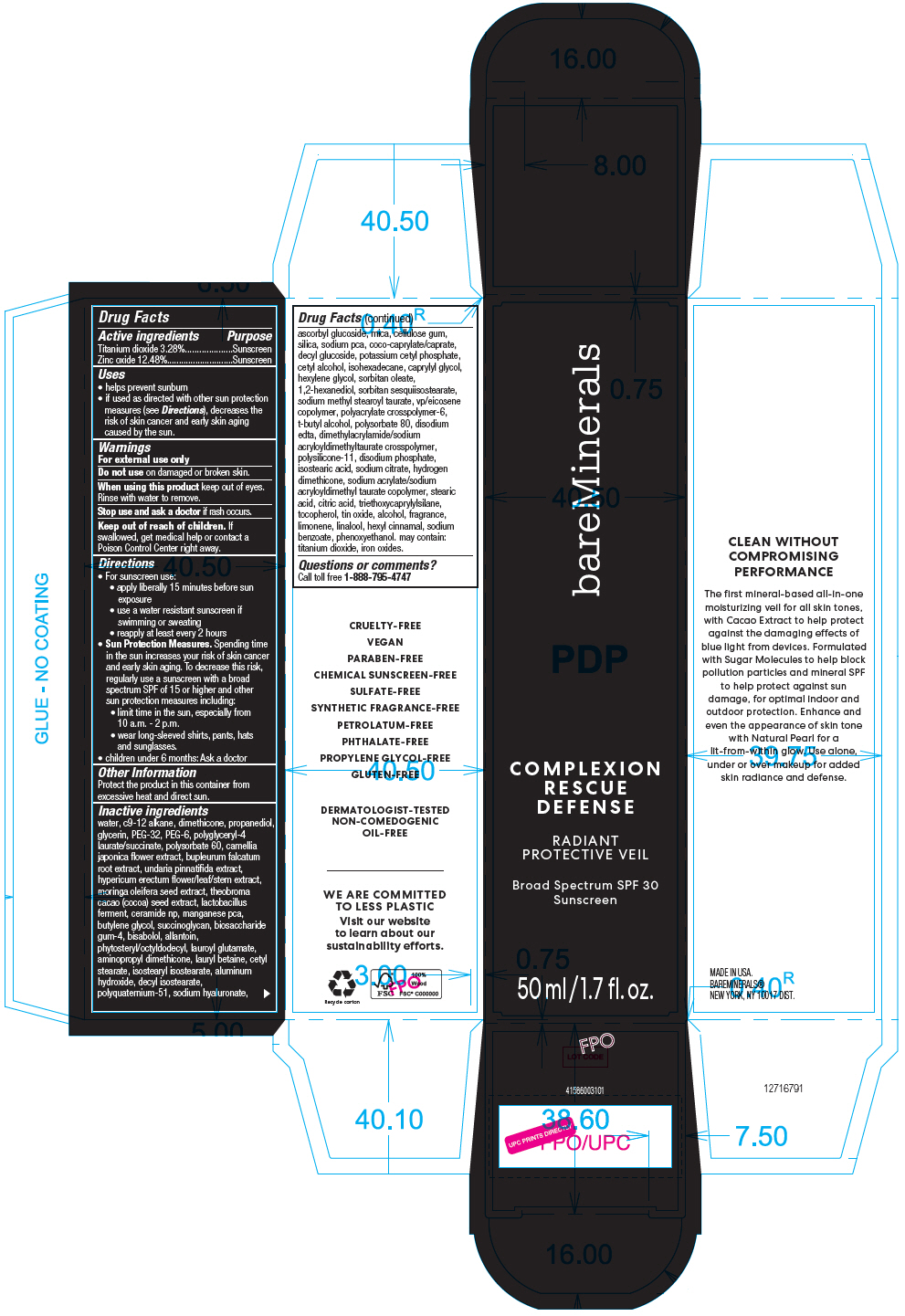 Pill image for Bareminerals Complexion Rescue Defense Radiant Protective Veil Broad Spectrum Spf 30