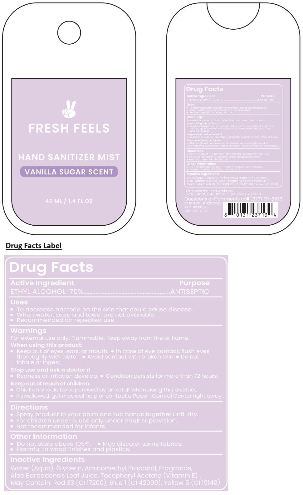 Pill image for Fresh Feels Hand Sanitizer Mist Vanilla Sugar Scent