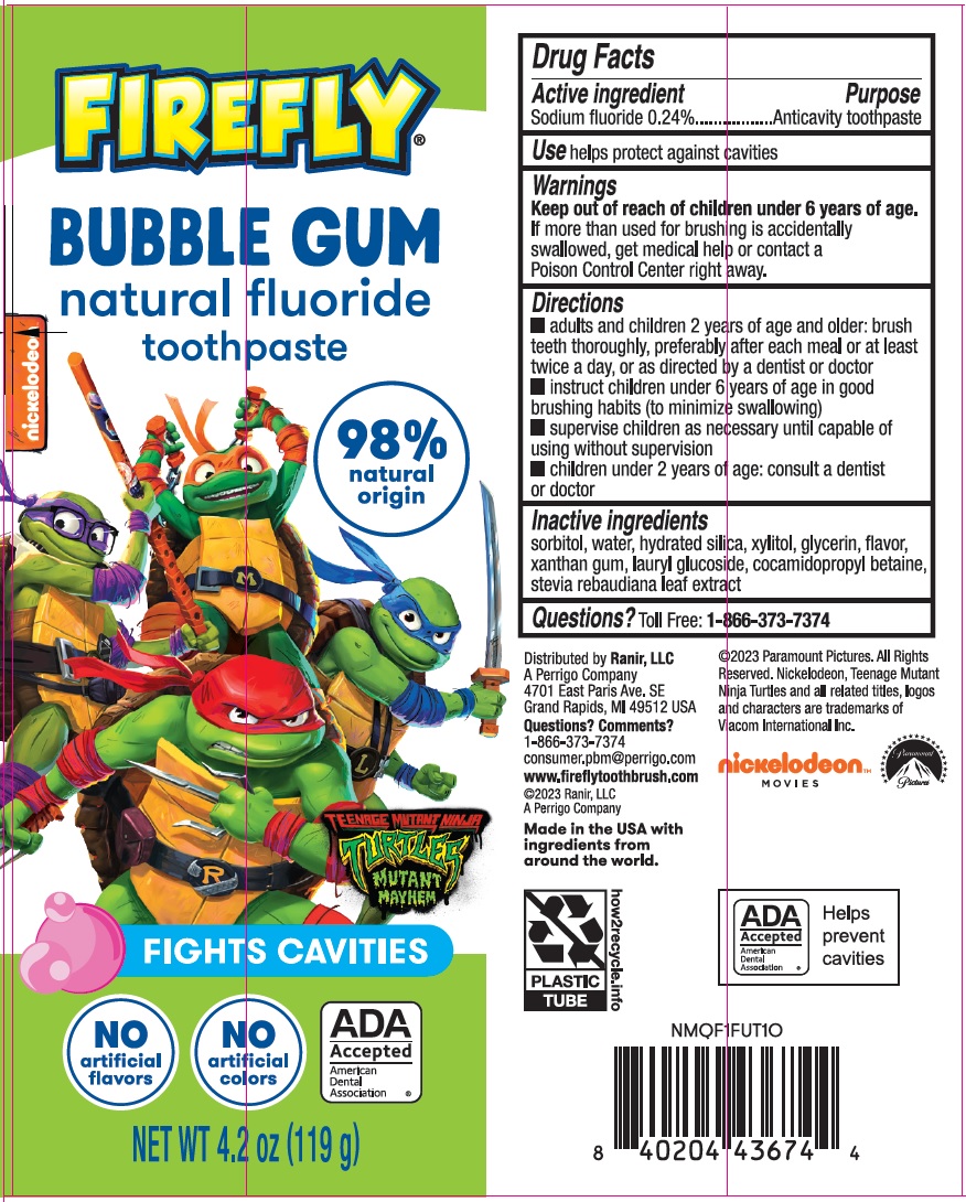 Pill image for Firefly® Teenage Mutant Ninja Turtles Bubble Gum Natural Fluoride Toothpaste Drug Facts