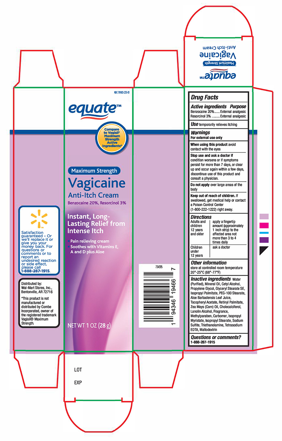 Pill image for Equate Vagicaine Cream 
