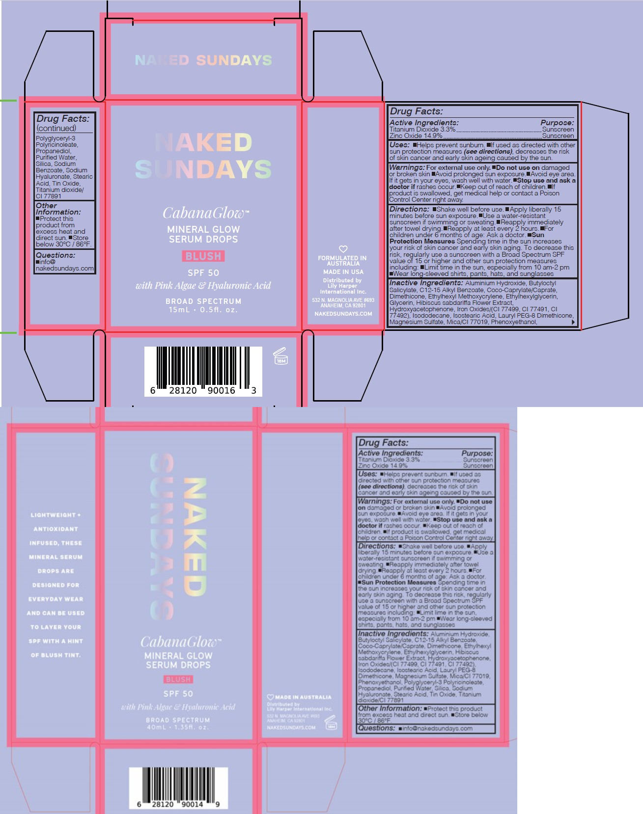 Pill image for naked sundays cabana glow mineral glow serum drops blush