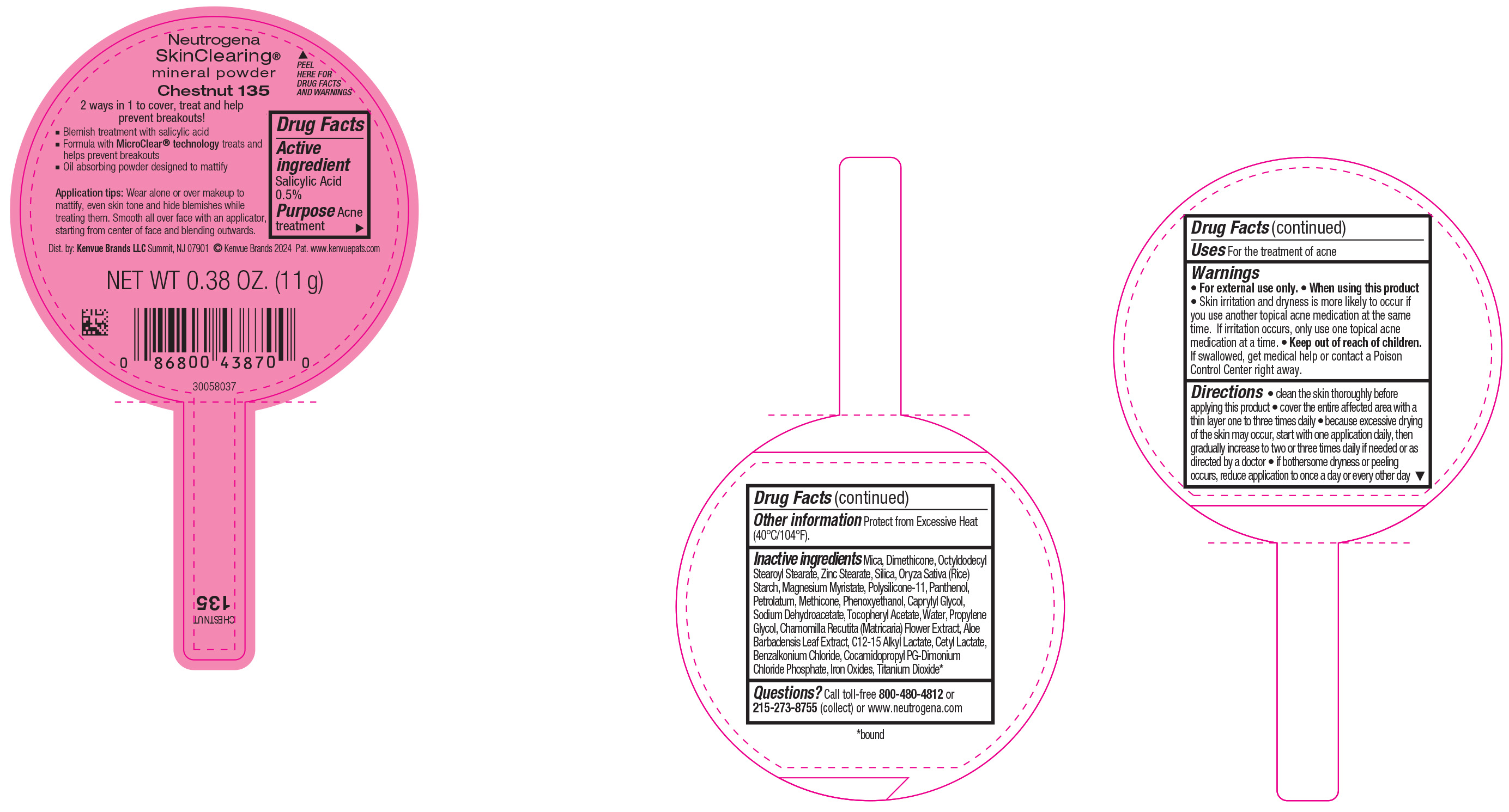 Pill image for Neutrogena Skinclearing Mineral Powder Chestnut 135
