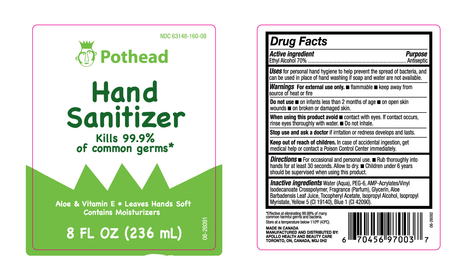 Pill image for Pot Head Hand Sanitizer 63148-160-08