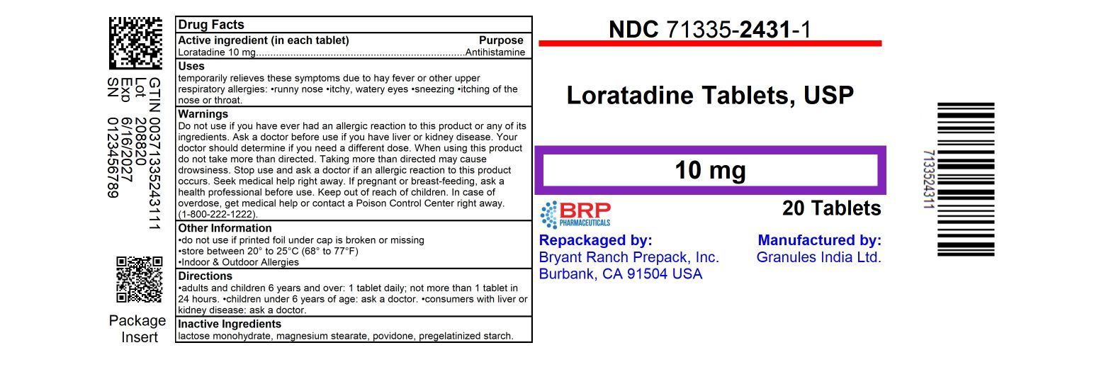 Pill image for Loratadine Tablets, 10 Mg