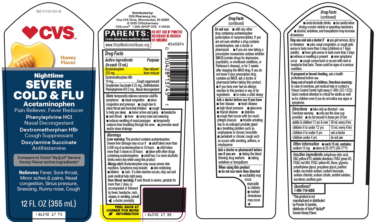 Pill image for Cvs Pharmacy, Inc. Severe Cold & Flu Drug Facts