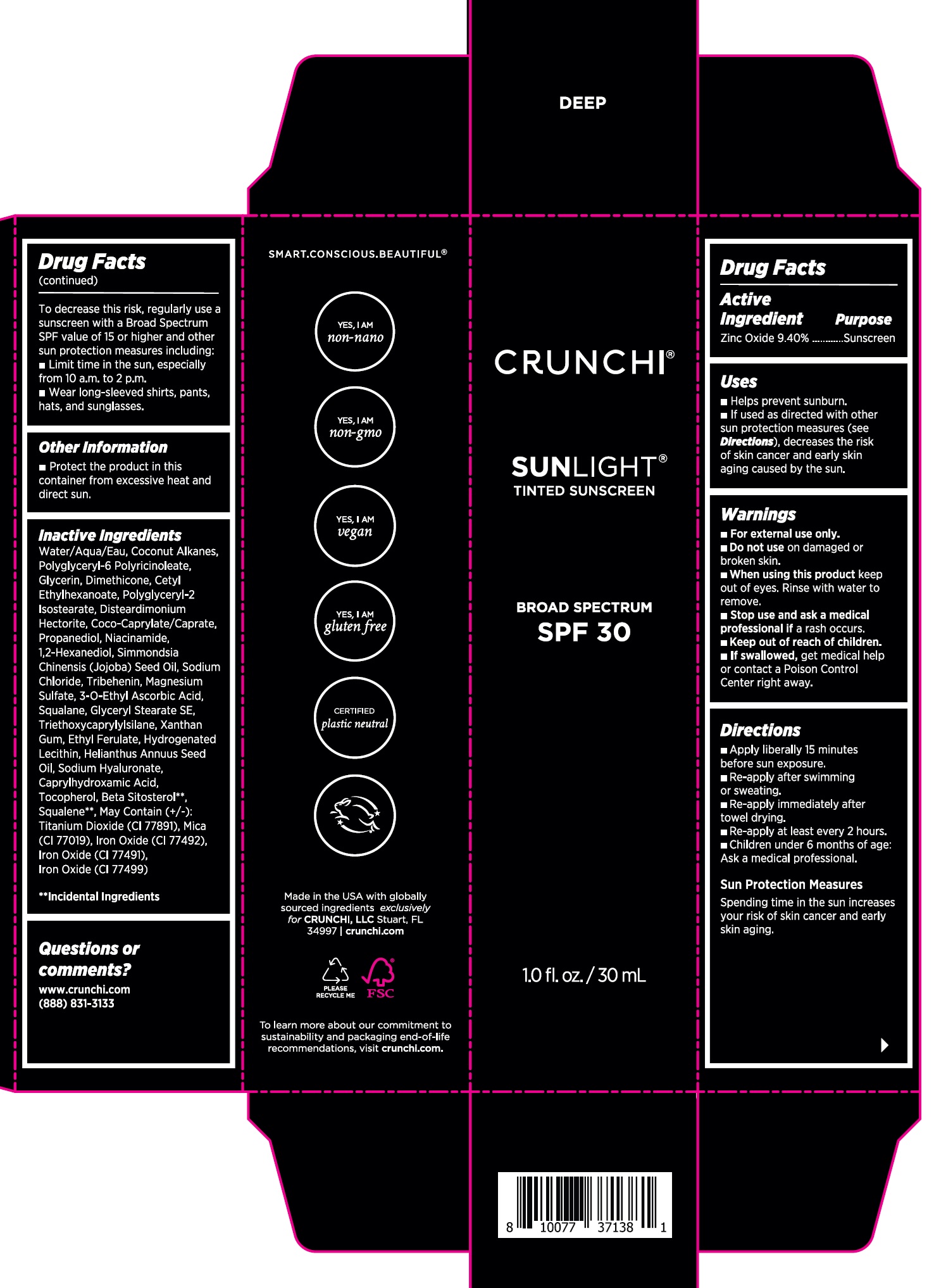 Pill image for Crunchi Sunlight Tinted Sunscreen Spf 30, Deep