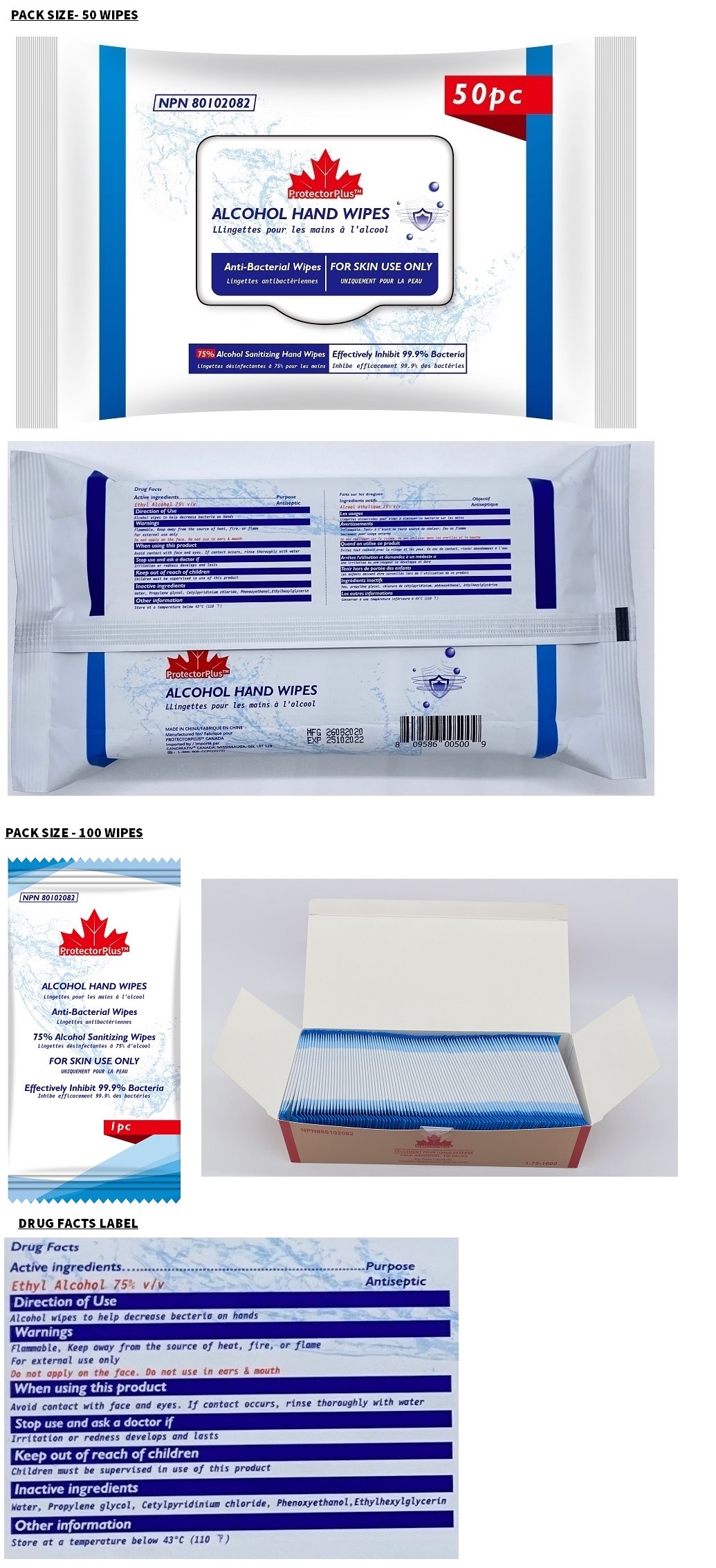 Pill image for Protectorplus™ Alcohol Hand Wipes