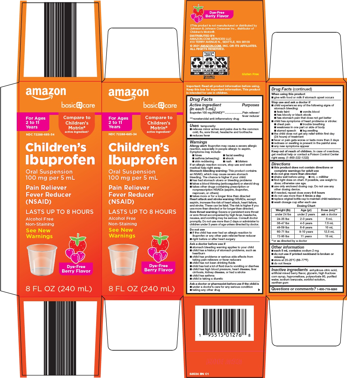 Pill image for Amazon Children’s Ibuprofen Drug Facts