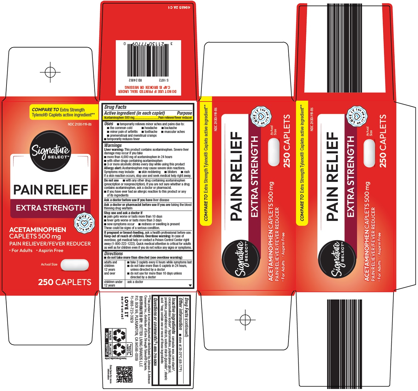 Pill image for Better Living Brands Llc Pain Relief Drug Facts