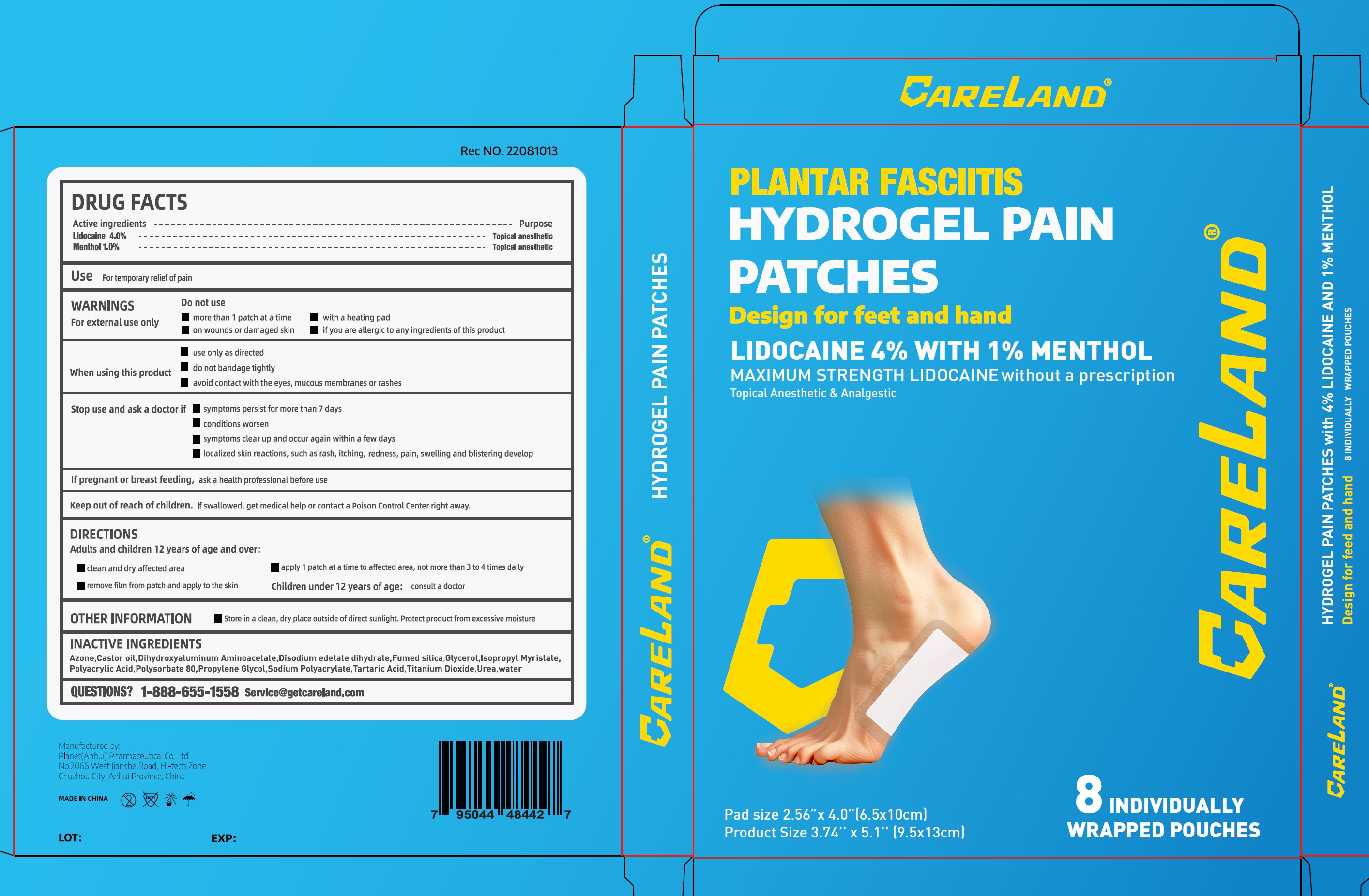 Pill image for Careland Plantar Fasciitis Hydrogel Pain Patches