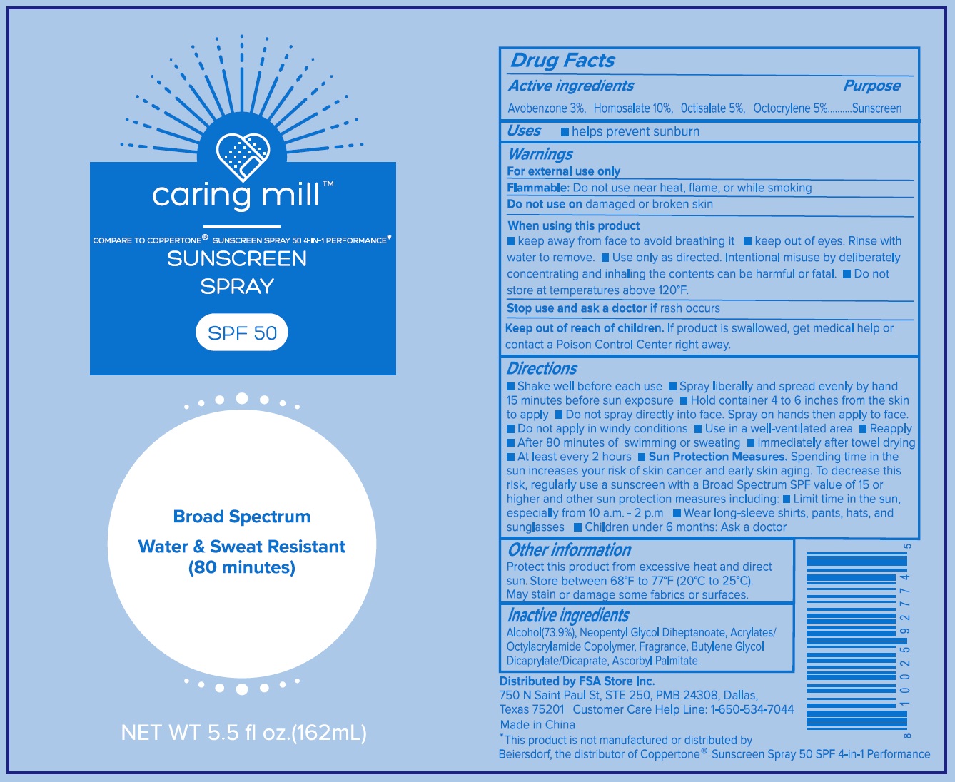 Pill image for Caring Mill Sunscreen Spray Spf 50