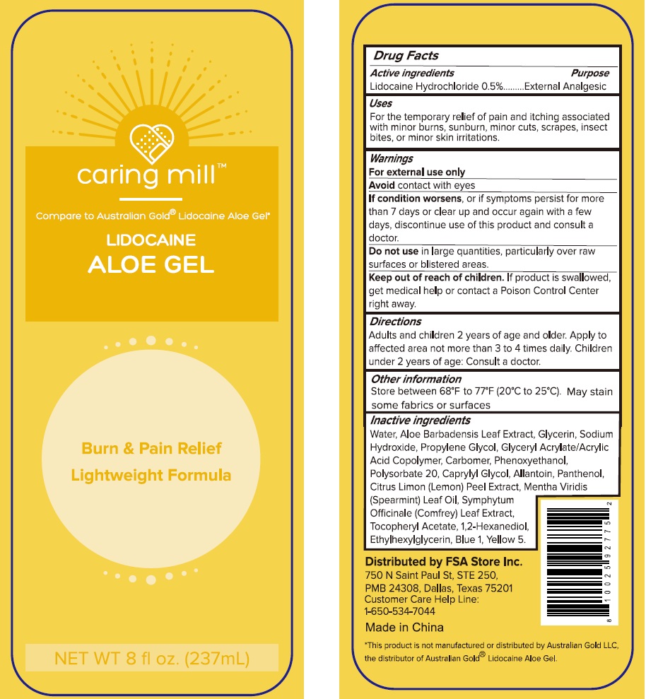 Pill image for Caring Mill Lidocaine Aloe Gel Burn And Pain Relief