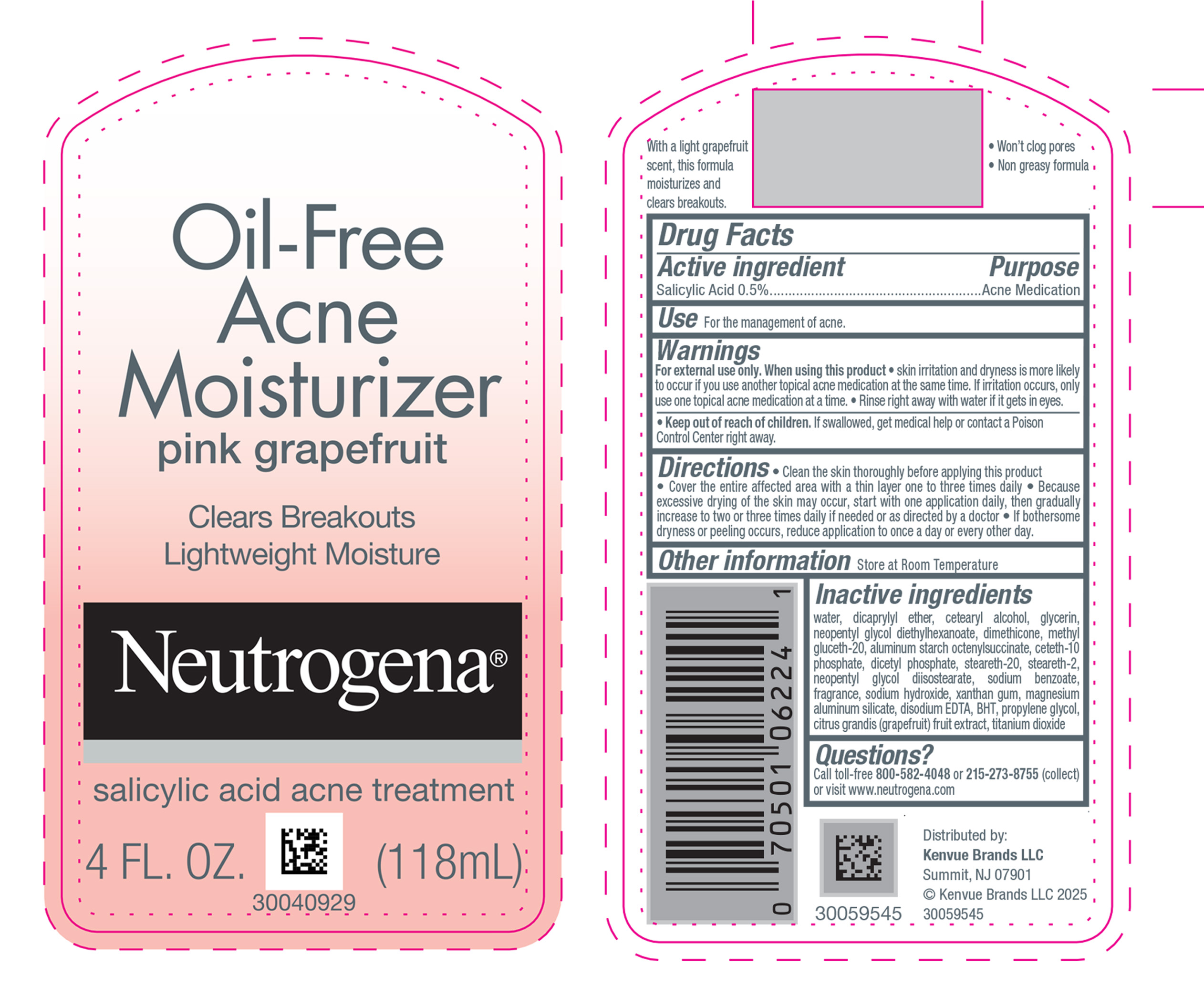 Pill image for Neutrogena ® Oil-free Acne Moisturizer Pink Grapefruit
