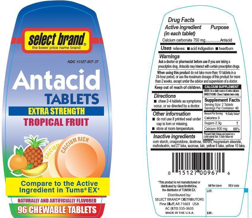 Pill image for Select Brand Extra Strength Tropical Fruit Antacid Tablets