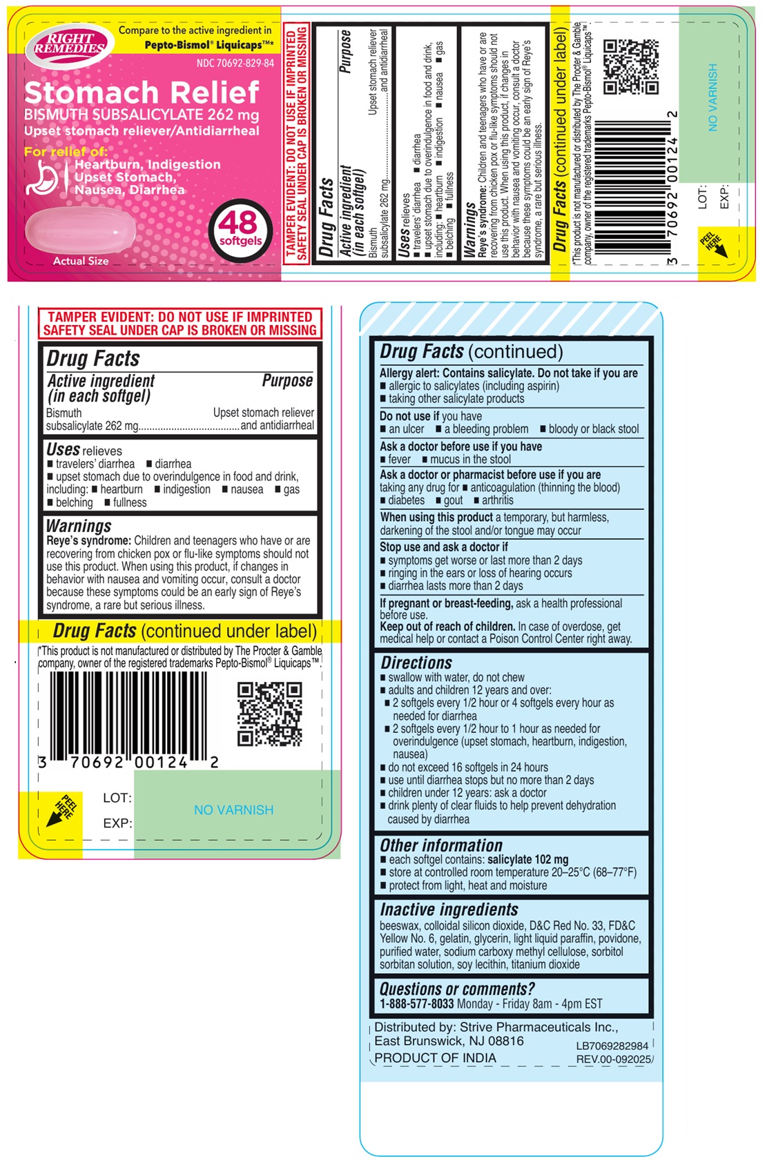 Pill image for Right Remedies stomach Relief bismuth Subsalicylate 262 Mg softgels