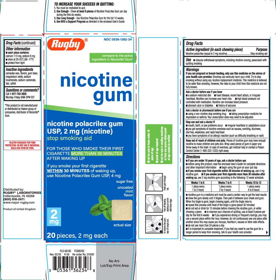 Pill image for Nicotine Polacrilex Gum 2 Mg And 4 Mg Mint - Rugby
