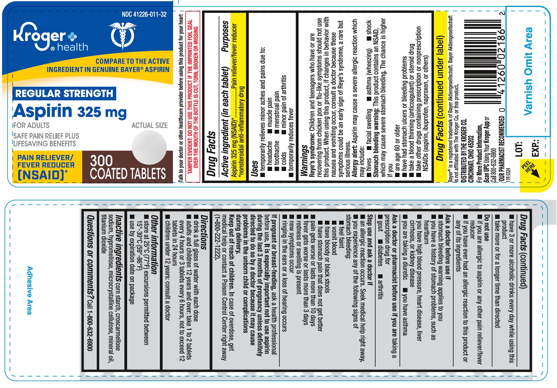 Pill image for Kroger Aspirin 325 Mg Tablets