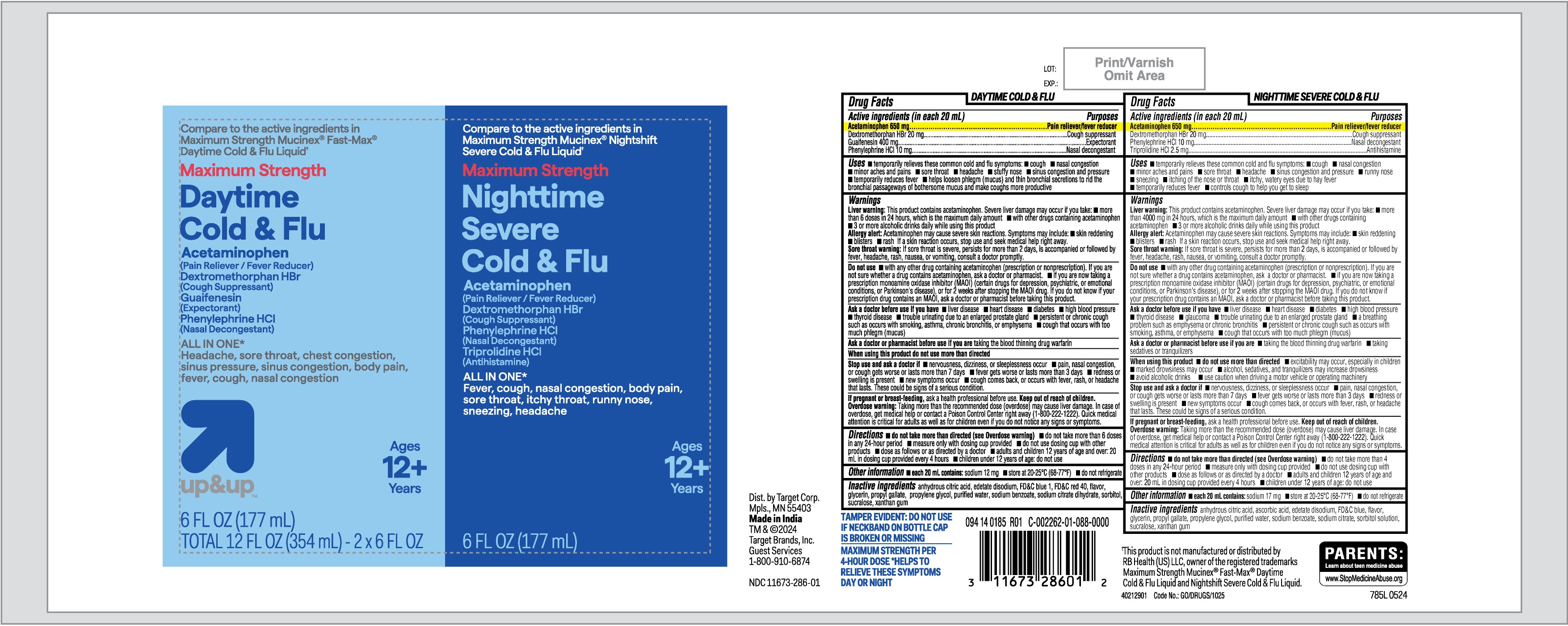 Pill image for Target Daytime Cold & Flu And Nighttime Severe Cold & Flu Liquid