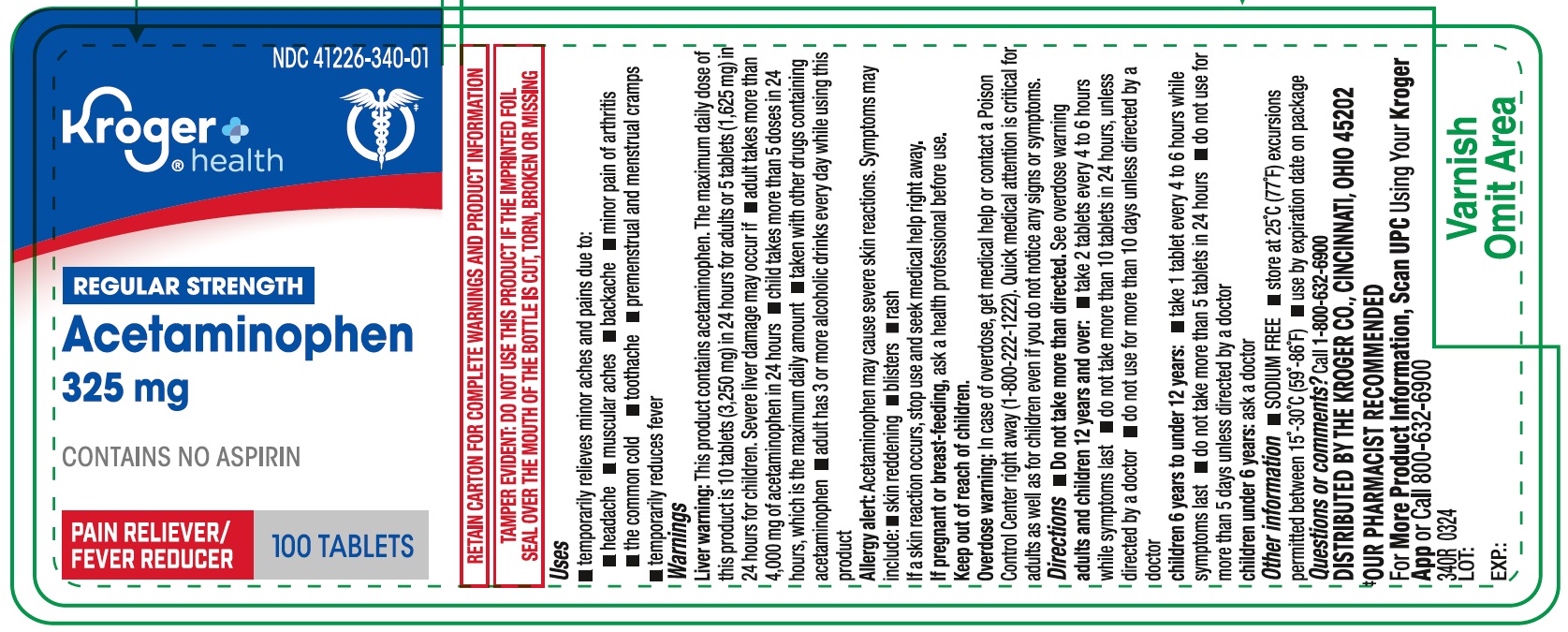 Pill image for Kroger Acetaminophen 325 Mg Tablets