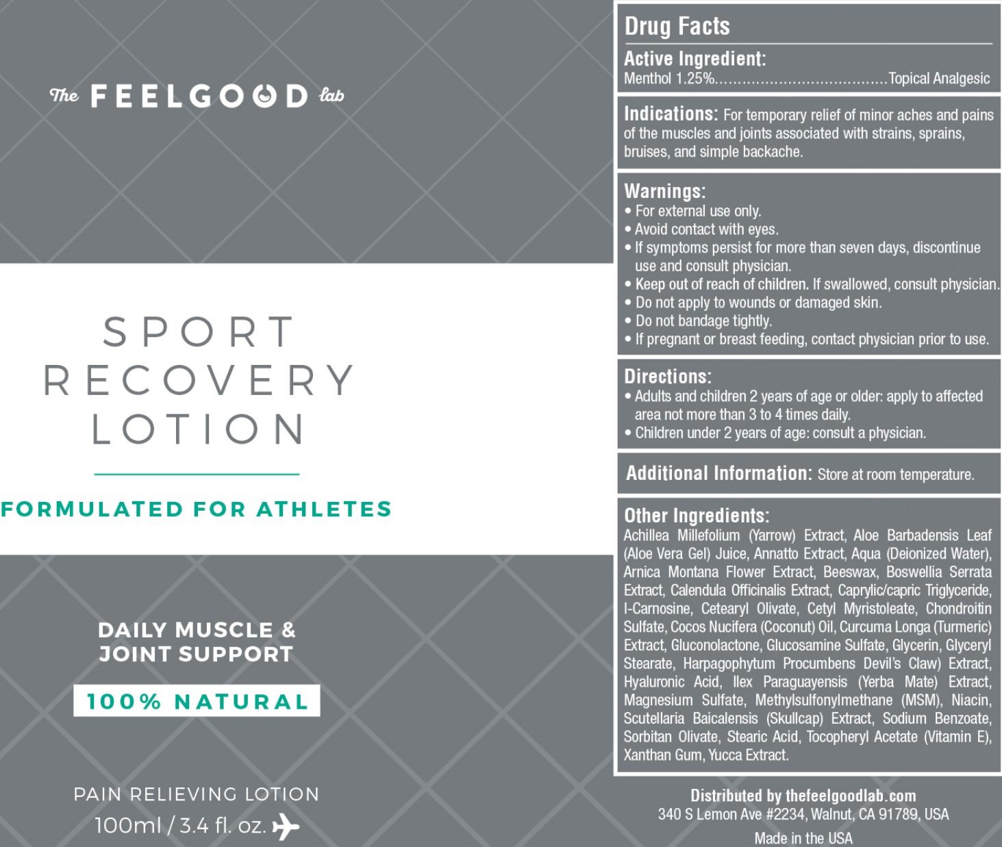 Pill image for feel good labs sport recovery lotion
