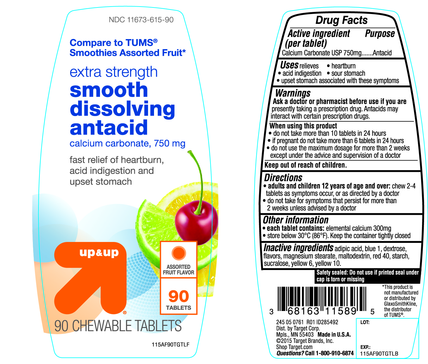Pill image for Up And Up Extra Strength Smooth Dissolving Antacid