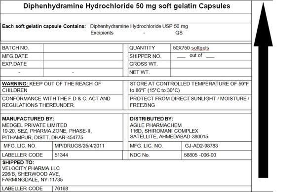 Pill image for Diphenhydramine Hcl 50mg, Usp