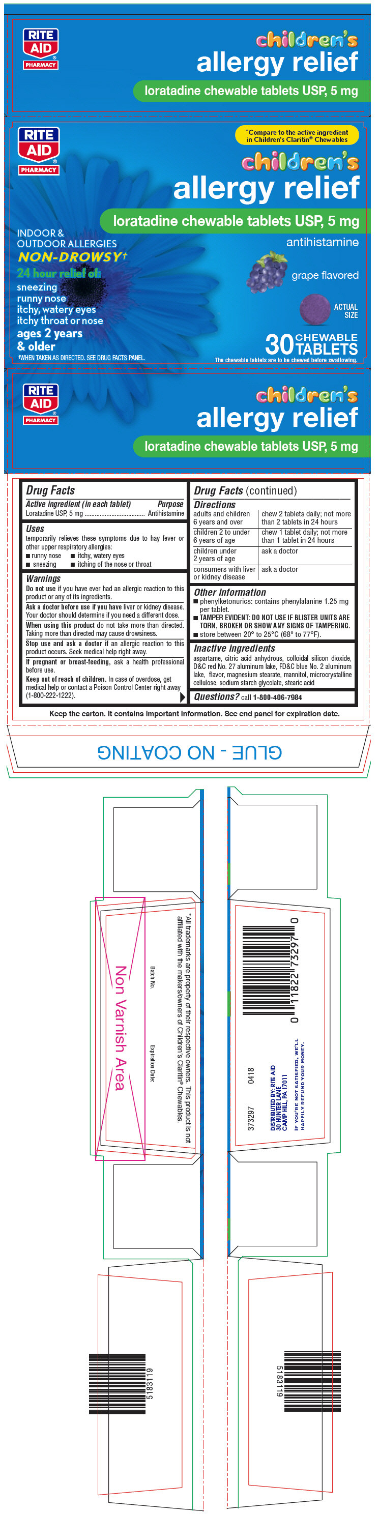 Pill image for Children's Allergy Relief Loratadine Chewable Tablets Usp, 5 Mg