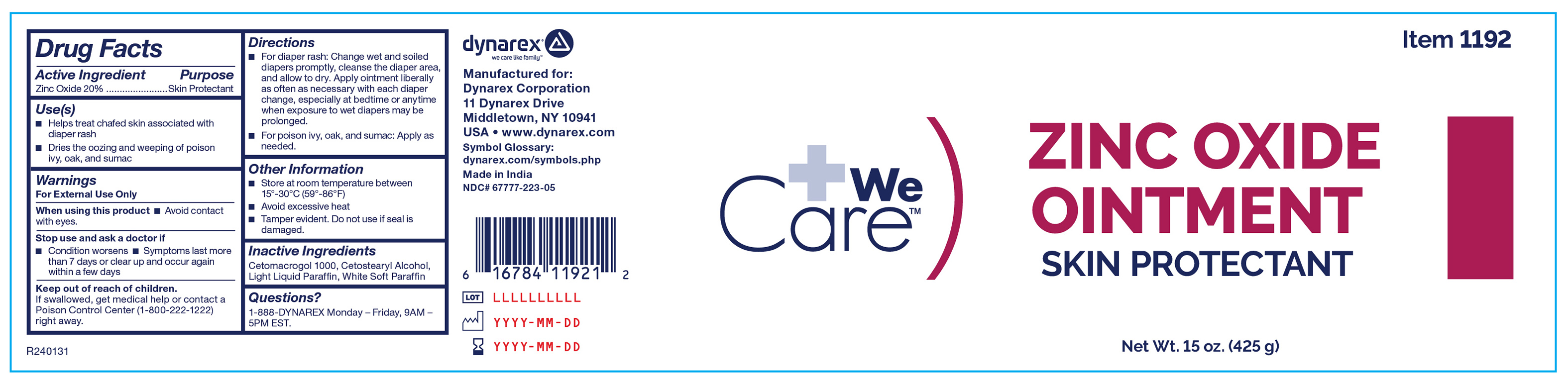 Pill image for 1190, 1191, 1192 Zinc Oxide Ointment 20%