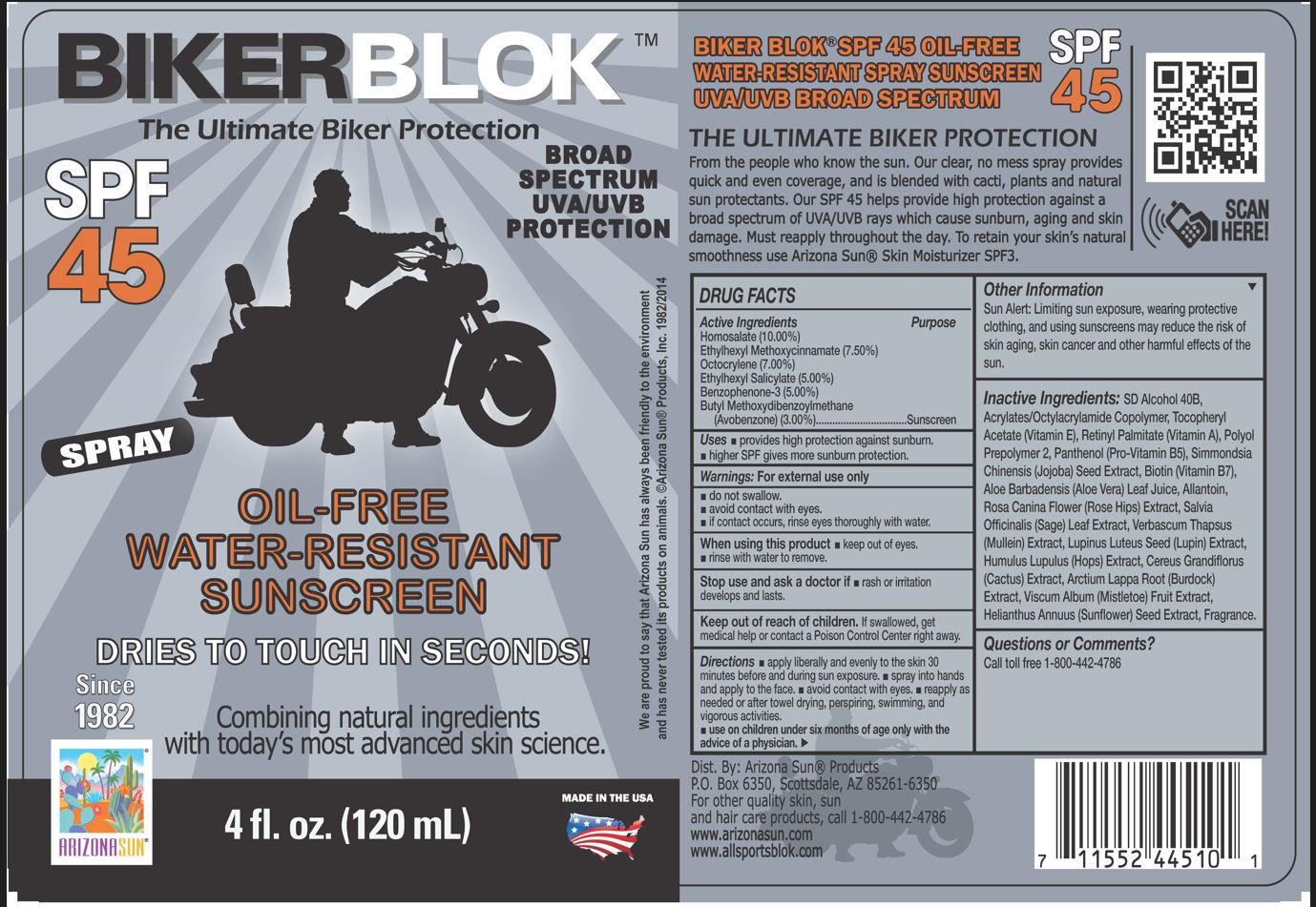 Pill image for Bikerblok Spf 45 Spray
