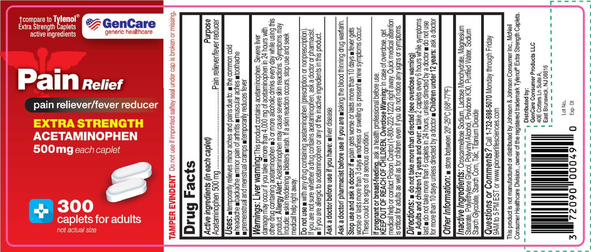 Pill image for Extra Strength Acetaminophen 500 Mg Caplet