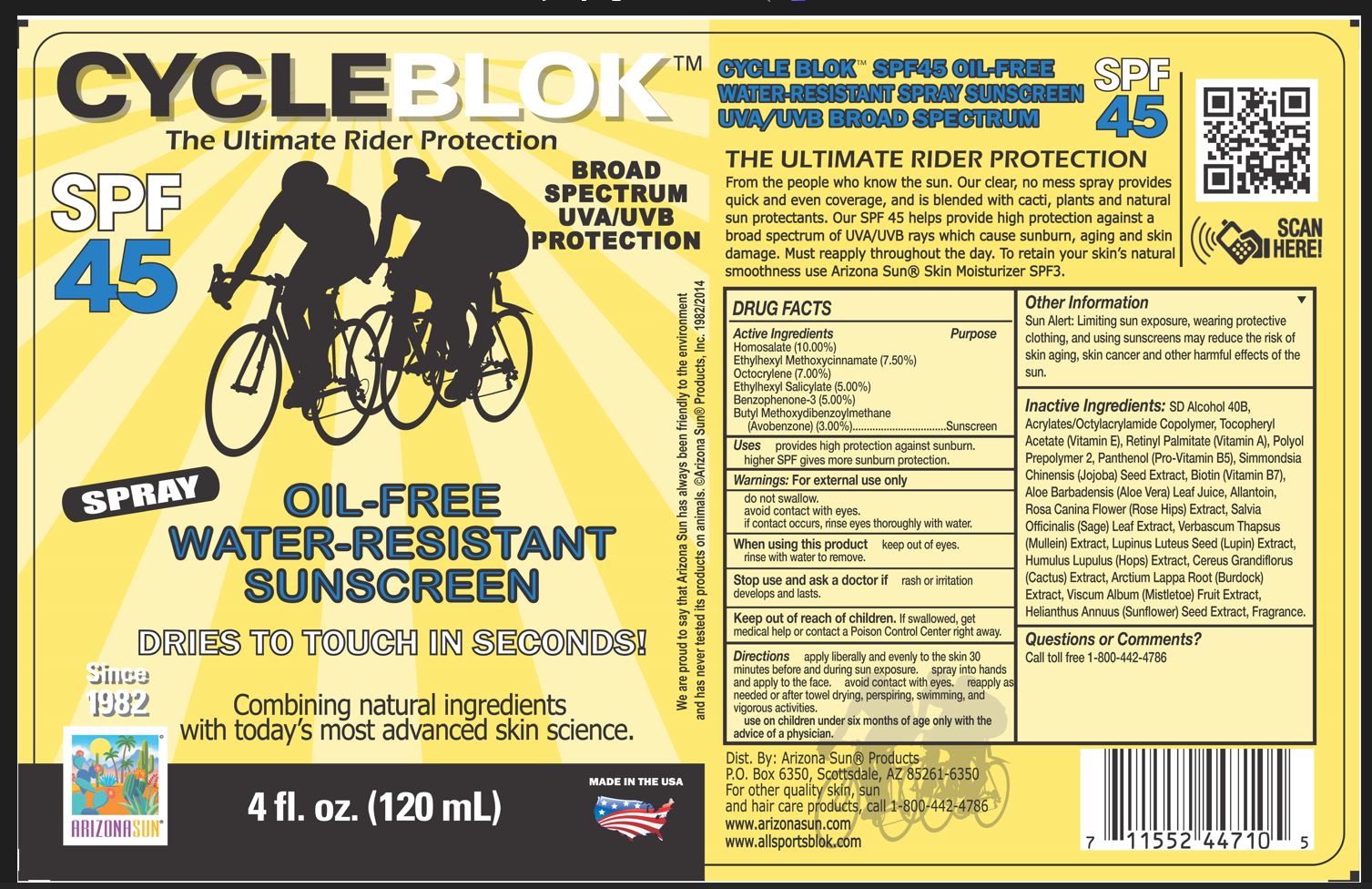 Pill image for Arizona Sun Spf 45 Cycleblok Sunscreen