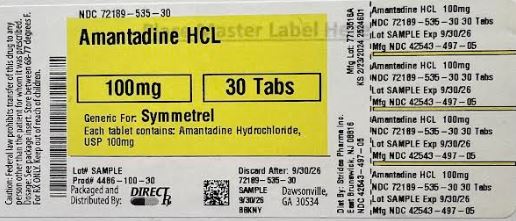 Pill image for Amantadine Hcl