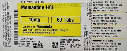 Pill image for Memantine Hcl