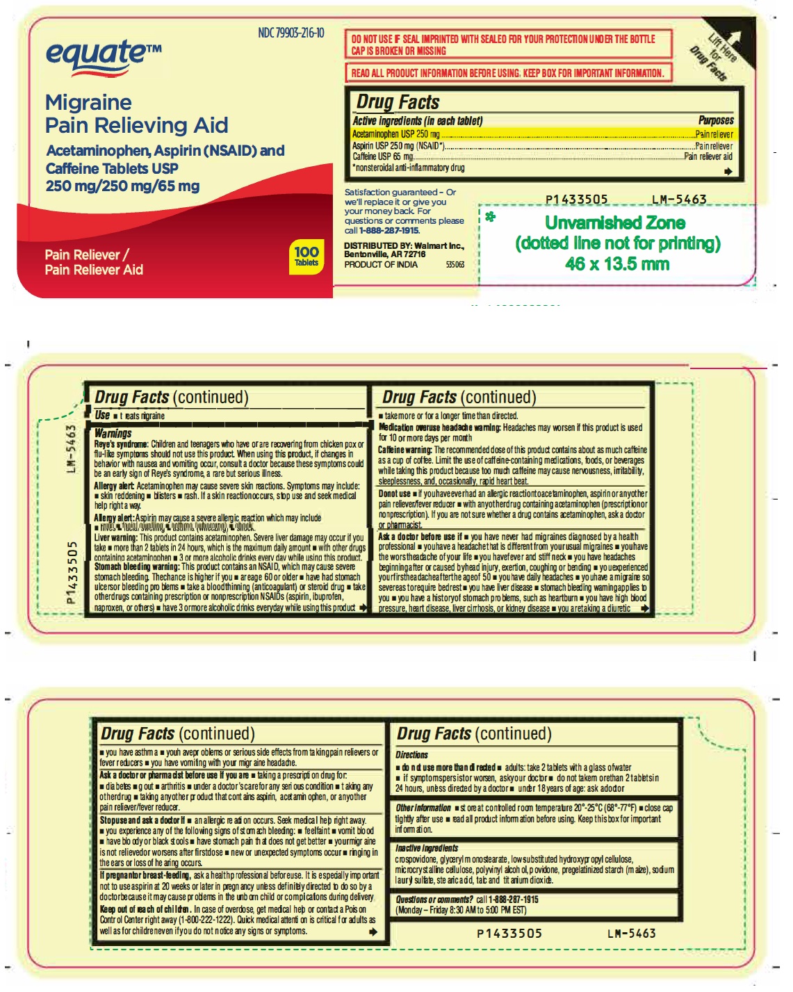 Pill image for Acetaminophen, Aspirin (nsaid) And Caffeine Tablets Usp