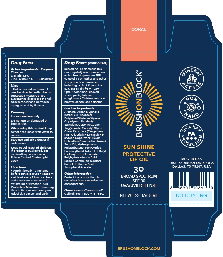 Pill image for Brush On Block Sun Shine Spf 30 Protective Lip Oil Coral