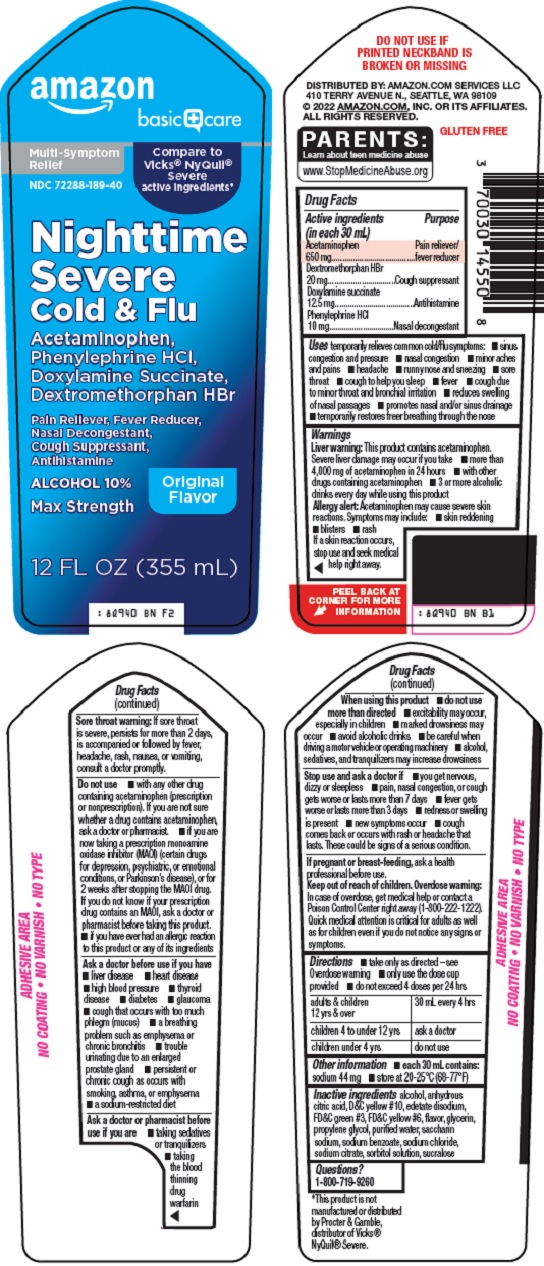 Pill image for Amazon Nighttime Severe Cold & Flu Drug Facts