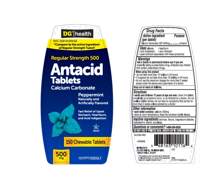 Pill image for Dg Health Regular Strength Peppermint Flavor Antacid Drug Facts