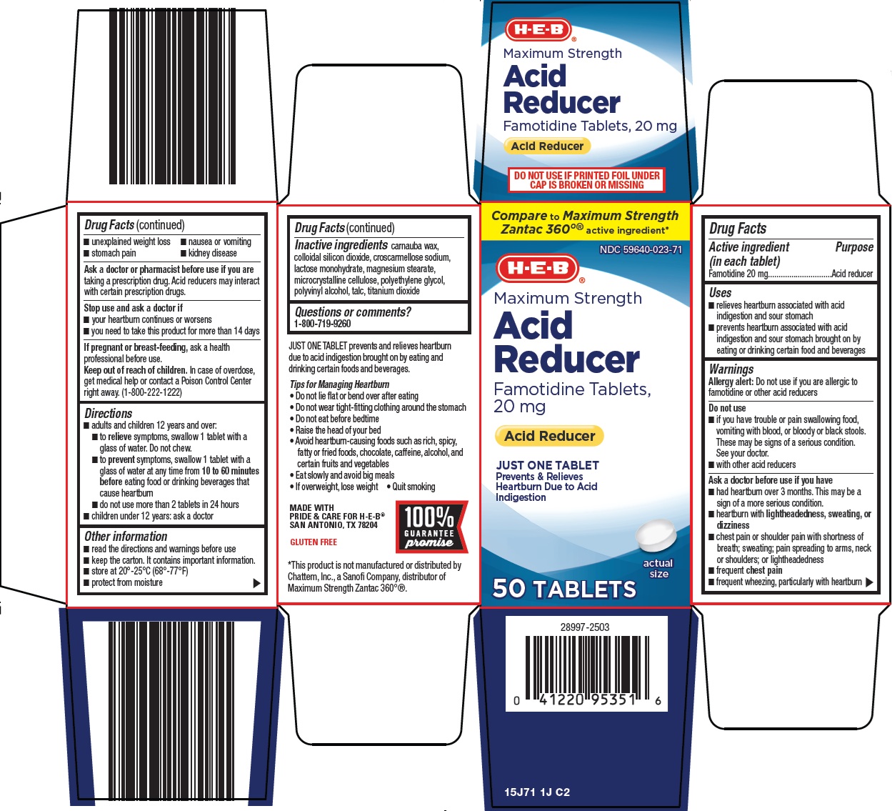 Pill image for Heb Acid Reducer Drug Facts