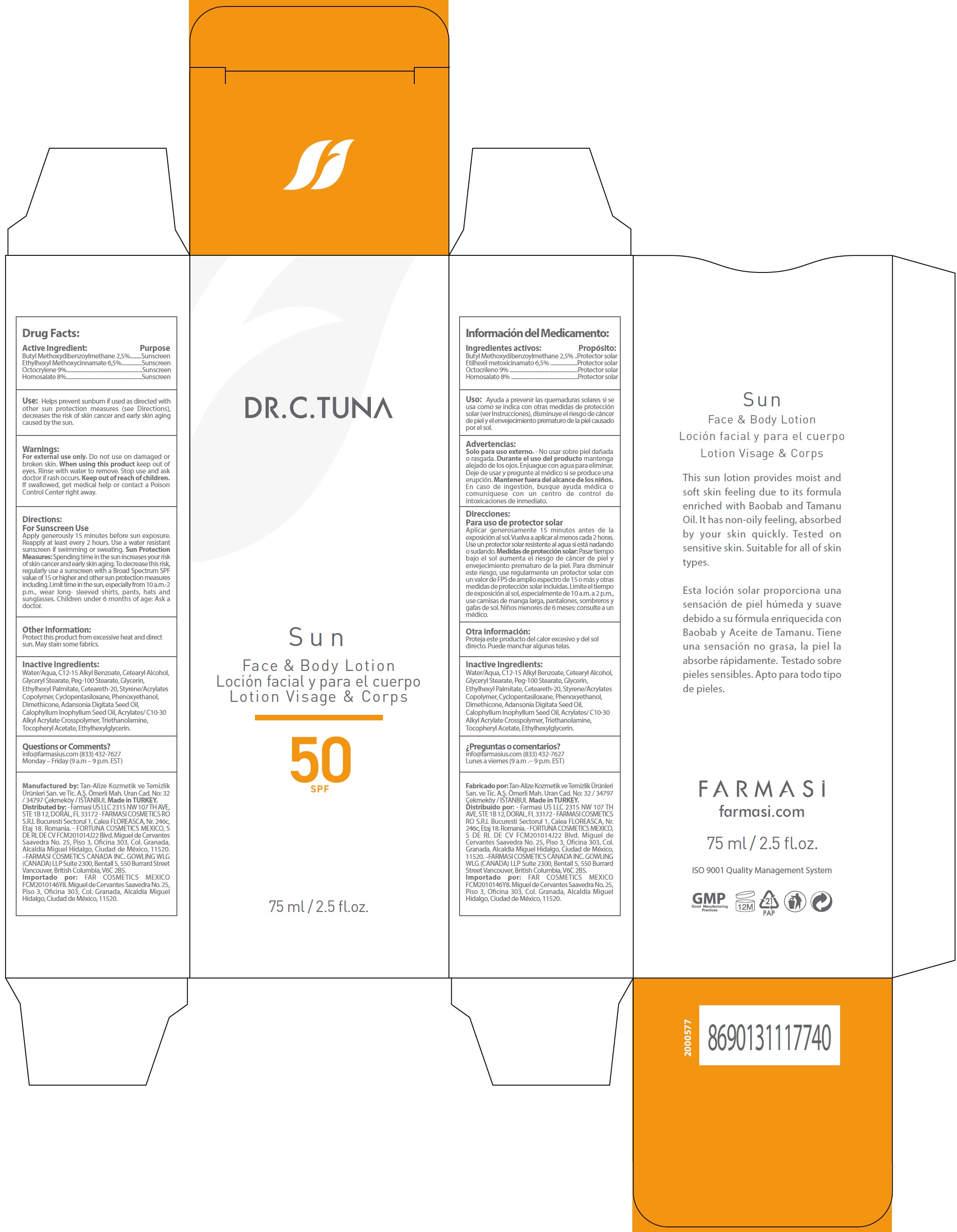 Pill image for Dr. C. Tuna Sun Face & Body Lotion Spf 50