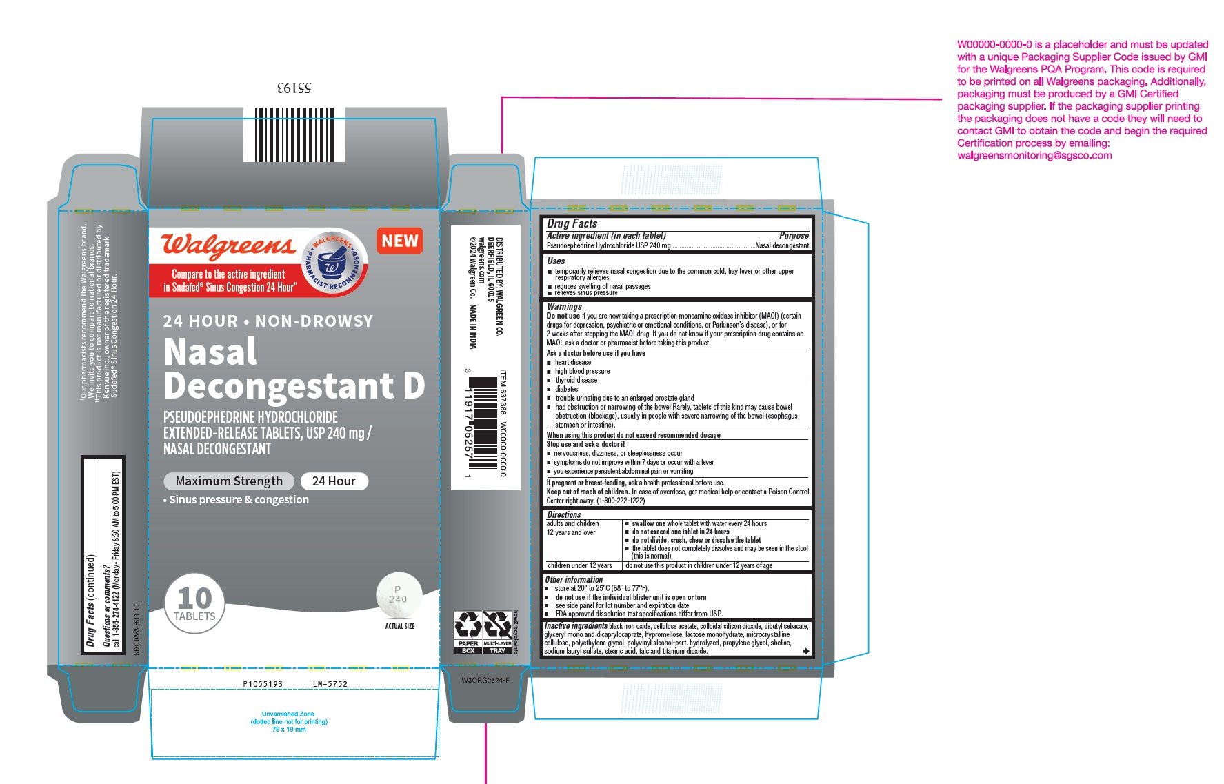 Pill image for Pseudoephedrine Hydrochloride Extended-release Tablets, Usp 240 Mg