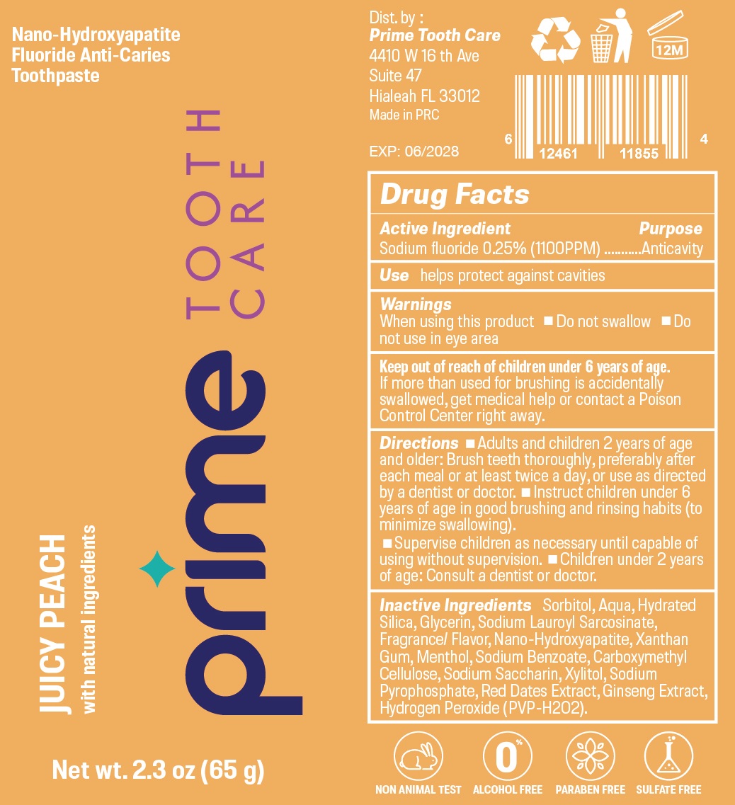 Pill image for prime tooth care toothpaste, juicy peach