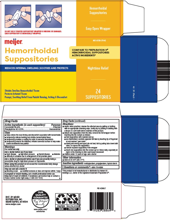 Pill image for Meijer Distribution, Inc. Hemorrhoidal Suppositories Drug Facts