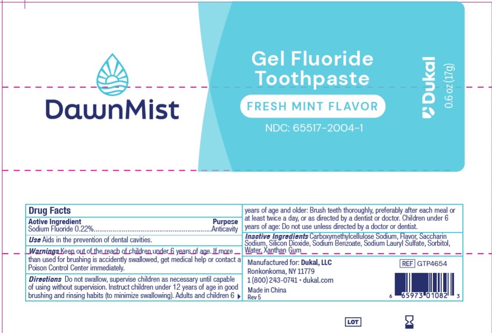 Pill image for 65517-2004 - Dawnmist Gel Fluoride Toothpaste