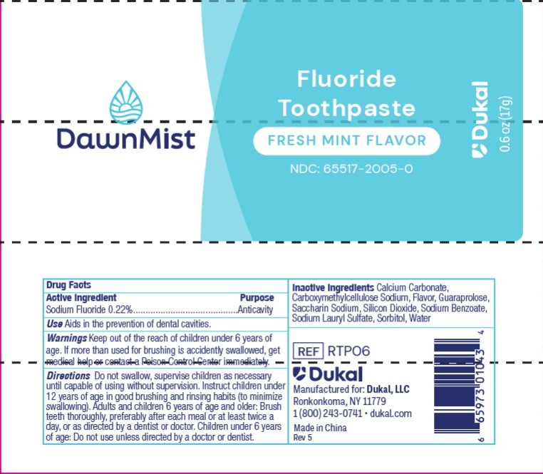 Pill image for 65517-2005 - Dawnmist Fluoride Toothpaste