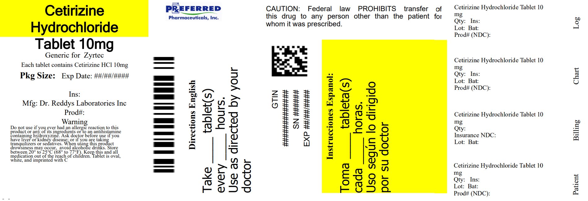 Pill image for Cetirizine Hydrochloride Tablets